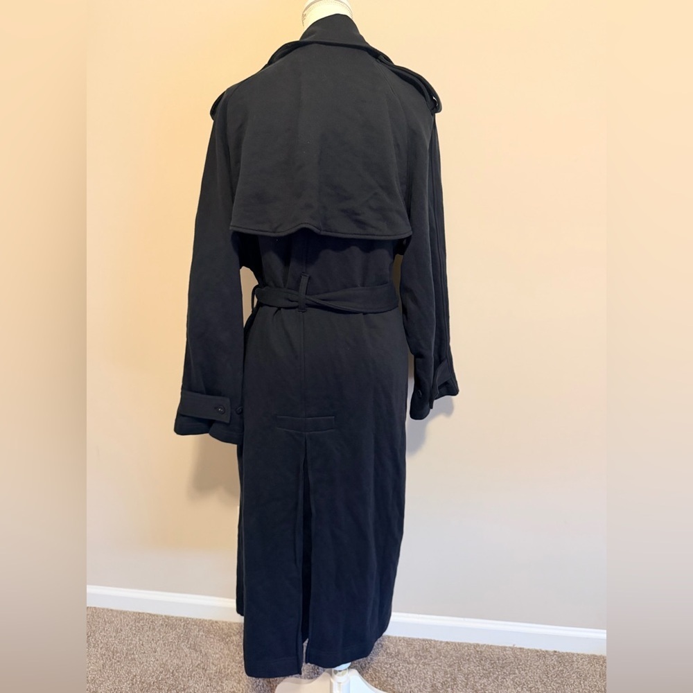 NWT SKIMS boyfriend fleece oversized trench coat size small in Onyx - Picture 8 of 14